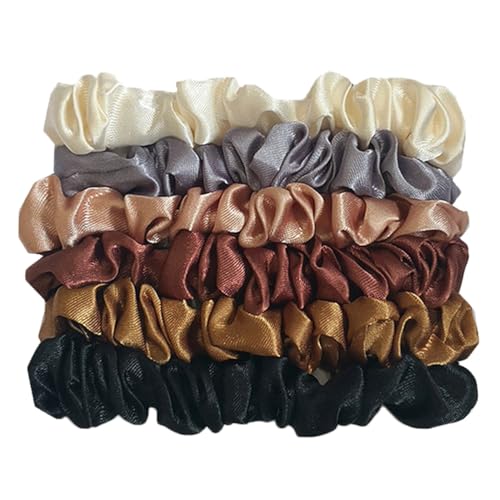 TOYZFRIENDY 12 Stück Teiliges Kleine Retro Haargummis Satin Elastische Haarbänder für Mädchen Damen Pferdeschwanz Halter Vielseitiger Haarschmuck für Dünnes und Dickes Haar von TOYZFRIENDY