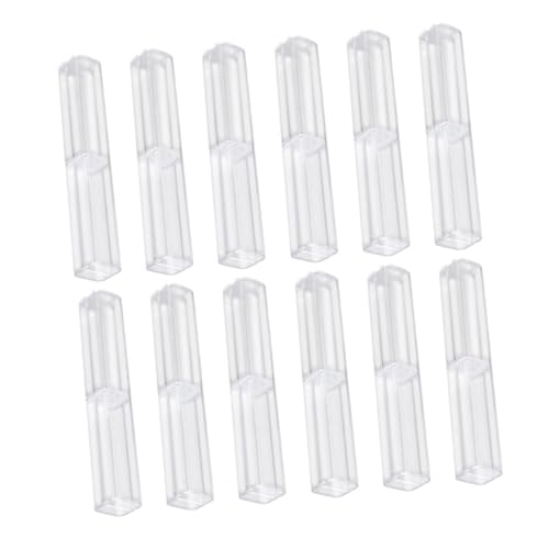 TOYZFRIENDY 12 Stück Teiliges Kleines Transparentes Rechteckiges Federpenal aus Robustem Kunststoff Tragbare Aufbewahrungsbox für Füller und Stifte Leicht Stoßfest für Schule Büro Unterwegs von TOYZFRIENDY