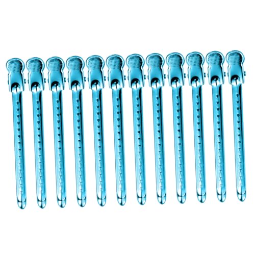 TOYZFRIENDY 12 Stück Teiliges Metall Haarspangen Langlebige Haarklammern in Himmelblau Rutschfeste Styling Clips für Frauen zum Fixieren von Dickem Haar Salon und Heimgebrauch von TOYZFRIENDY