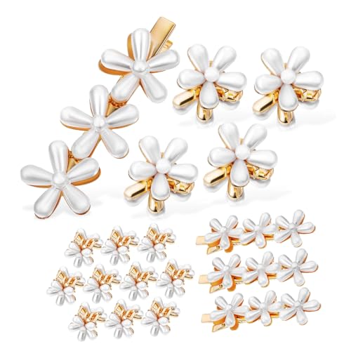 TOYZFRIENDY 14 Stück Teiliges Perlen haarklammern und Kleine Blumen krallenclips für Damen und Mädchen Stilvolles Styling Vielseitig Einsetzbar für Alltag Party Hochzeit und Alltag von TOYZFRIENDY