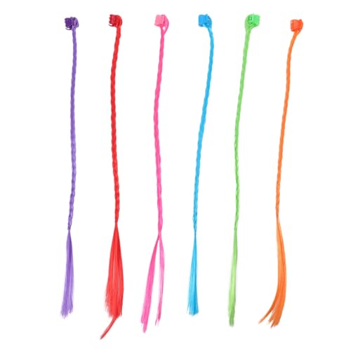 TOYZFRIENDY 18 Stück Teiliges Bunte Nylon Geflochtene Haarverlängerungen mit Clips für Mädchen Farbenfrohe Zopffrisuren Einfach zu Befestigen für Partys Festivals Fotografie und von TOYZFRIENDY