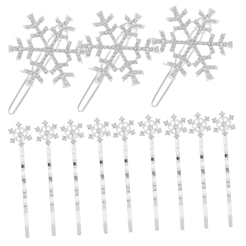 TOYZFRIENDY 18 Stück Teiliges Schneeflocken Haarspangen mit Strass Weiße Haarklammern für Mädchen Festlicher Haarschmuck Weihnachten Sicherer für Mittleres Langes Haar Leicht und Komfortabel von TOYZFRIENDY