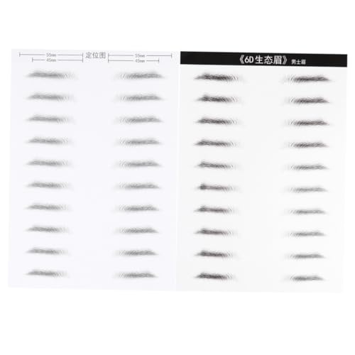 TOYZFRIENDY 2 Blätter Simulation Augenbrauen Aufkleber Haarähnlich Wasserfest Künstliche Augenbrauen Make Up Werkzeug für Männer Patch von TOYZFRIENDY