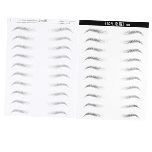 TOYZFRIENDY 2 Blätter Wasserfeste Augenbrauen Aufkleber Teiliges mit Haarähnlicher Simulation Gebogene Form Natürliches Makeup Tool für Frauen Einfache Anwendung Individuell Anpassbar von TOYZFRIENDY