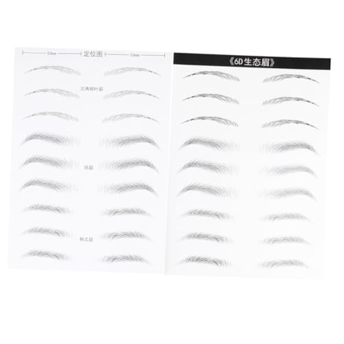 TOYZFRIENDY 2 Blätter Wasserfeste Augenbrauen Sticker Haarähnliche Simulation Augenbrauenaufkleber für Frauen Natürliche Form Makeup Werkzeug von TOYZFRIENDY