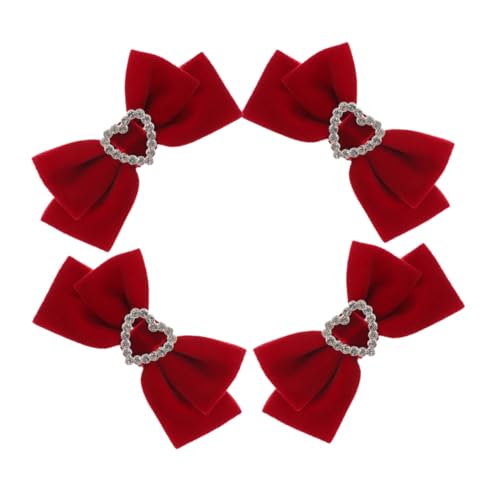 TOYZFRIENDY 2 Paare Rote Samt haarclips mit Großer Schleife Dekorative Haarklammern für Mädchen Rutschfeste Haarschleifen Eleganter Haarschmuck für Partys und Alltag von TOYZFRIENDY