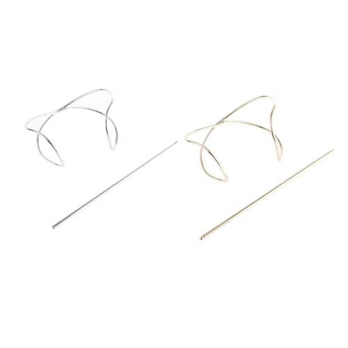 TOYZFRIENDY 2 Sätze Metall Haarstäbchen Unregelmäßig Gebogen Haarnadel Gold Silber Leicht Elegant Für Frauen Mädchen Haarstyling Zubehör von TOYZFRIENDY