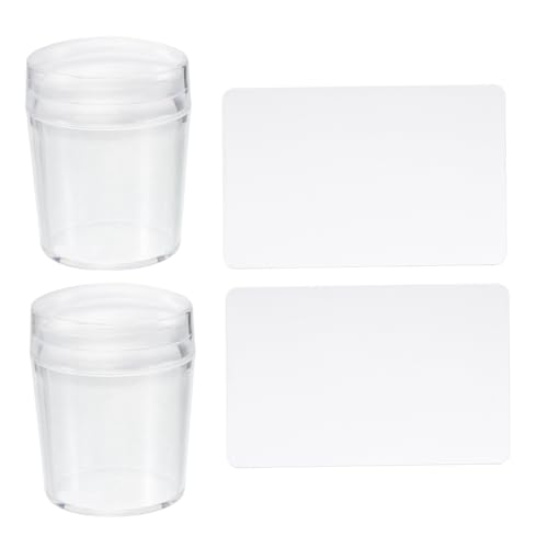TOYZFRIENDY 2 Sätze Transparenter Nagel Stempel mit Silikonkopf und Abzieher Wiederverwendbares Nail Art Werkzeug für DIY Maniküre Leicht zu Reinigen für Gel Stamping schablonen Zuhause oder von TOYZFRIENDY