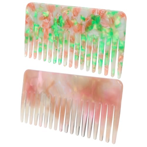 TOYZFRIENDY 2 Stck Antistatischer Breitzinkiger Haarkamm Teiliges aus Robustem Acetat für Männer und Frauen Sanftes Entwirren Haarbruch Styling Tool für Zuhause und Unterwegs von TOYZFRIENDY