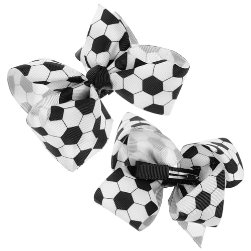 TOYZFRIENDY 2 Stck Teiliges Fußball Haarspangen für Mädchen Niedliche Schleifen haarclips Stabile Haarschmuck für Sport events und Alltag Langlebig und Fest Haltend von TOYZFRIENDY