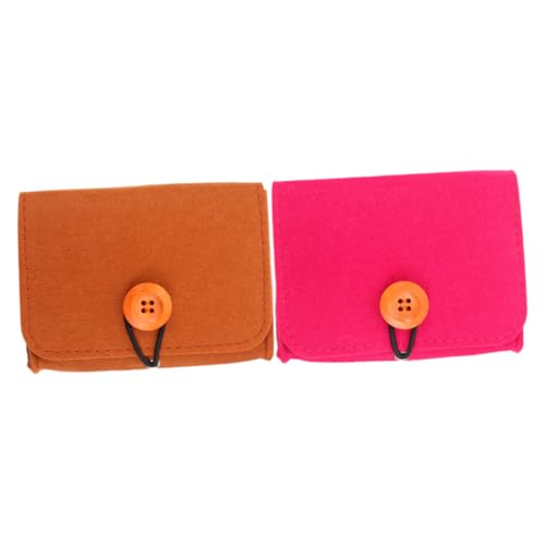 TOYZFRIENDY 2 Stück Ätherische Öle Aufbewahrungstasche Filz Reise Organizer Tragbare Kleine Taschen Leicht Kompakt Schutz Für Flaschen Unterwegs Rosa Braun von TOYZFRIENDY
