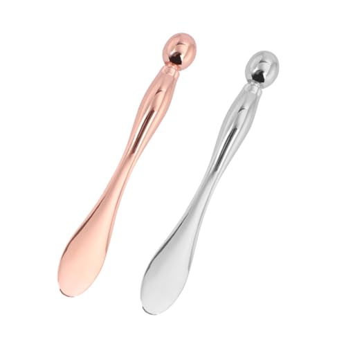 TOYZFRIENDY 2 Stück Augencreme Stab mit Massagefunktion Rostfreier Zinklegierung Gesichtscreme Löffel und Massagewerkzeug Hygienisch Praktisch für Sanfte Hautpflege und Faltenpflege von TOYZFRIENDY