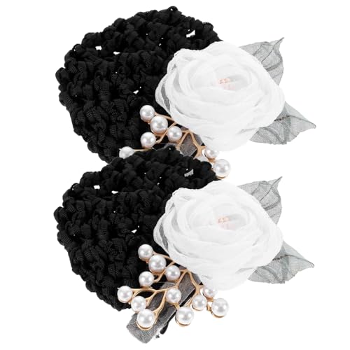 TOYZFRIENDY 2 Stück Blumen Haarnetz und Haarklammern für Damen Praktisches Atmungsaktives Haarnetz mit Blumenmotiv Geeignet für Dickes Dünnes Lockiges Haar für Stewardessen und von TOYZFRIENDY