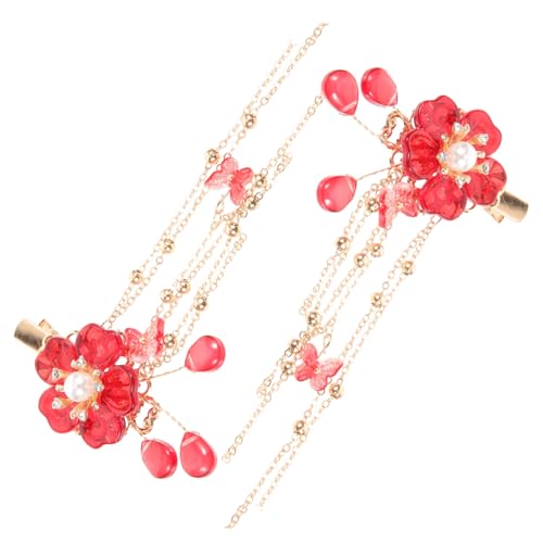 TOYZFRIENDY 2 Stück Blumen haarspangen mit Langen Quasten Haarschmuck für Dünnes und Dickes Haar Rutschfeste Haarclips Damen Geeignet für Hochzeit Party und Alltag Modische Haarklammern für von TOYZFRIENDY