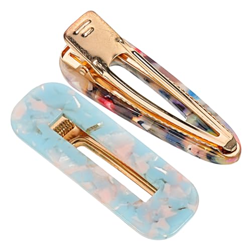TOYZFRIENDY 2 Stück Bunte Acryl Haarspangen für Mädchen und Frauen Glatte Robuste Haarklammern Vielseitig Einsetzbar als Haarschmuck für Alltag und Besondere Anlässe von TOYZFRIENDY