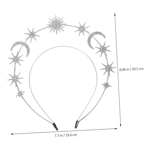 TOYZFRIENDY 2 Stück Doppel lagen Haarreif mit Mond Sechszackstern designs Stabile Leichte Metall haarschmuck für Damen für Brautpartys Cosplay und Festliche Anlässe von TOYZFRIENDY