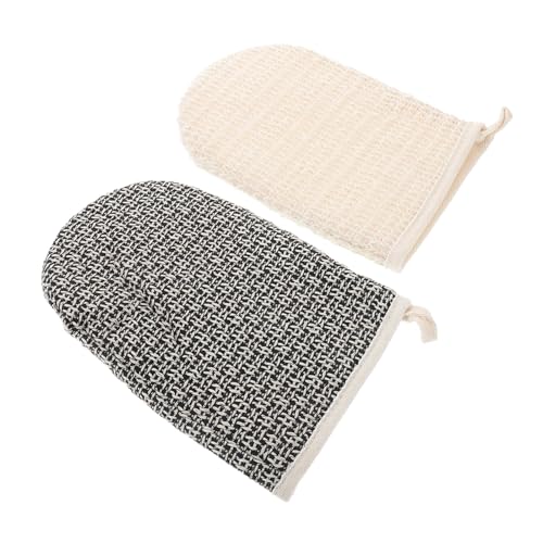 TOYZFRIENDY 2 Stück Doppelseitige Sisal Waschhandschuhe Peeling Badehandschuhe mit Massageeffekt zur Hauterneuerung und Durchblutungsförderung Körperpeeling für Damen und Herren Natürliche von TOYZFRIENDY