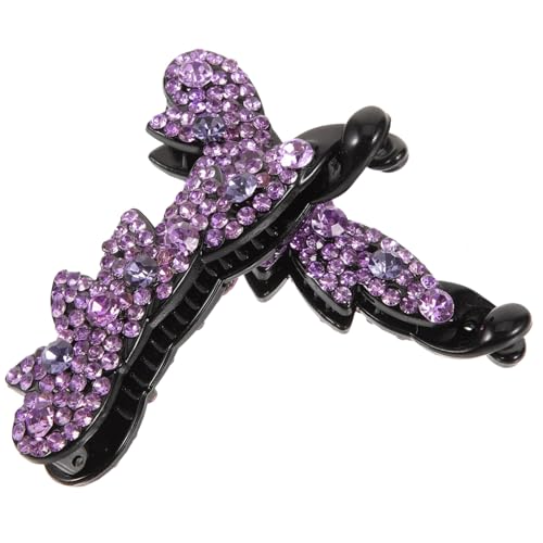 TOYZFRIENDY 2 Stück Glitzernde Bananenspangen mit Strasssteinen Kleine Haarclips Leichter Haarschmuck für Dünnes Haar Eleganter Ponytail accessoire für Damen für Alltag und Party von TOYZFRIENDY