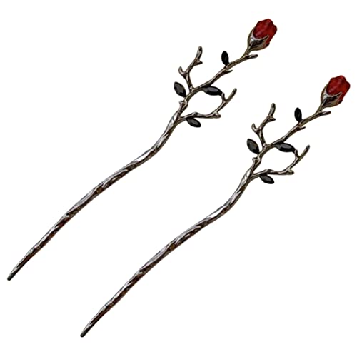 TOYZFRIENDY 2 Stück Haarschmuck Haarnadeln mit Rosenblüten Retro Metall Haarstäbchen für Klassische Duttfrisuren Schwarzes Chinesisches Design Geeignet für Frauen mit Langem Haar TOYZFRIENDY 2 Stück Haarschmuck Haarnadeln mit Rosenblüten Retro Metall Haarstäbchen für Klassische Duttfrisuren Schwarzes Chinesisches Design Geeignet für Frauen mit Langem Haar von TOYZFRIENDY
