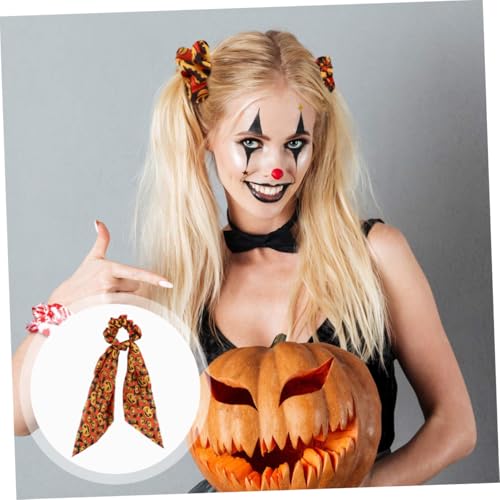 TOYZFRIENDY 2 Stück Halloween Haargummis Kürbis Design Weiche Haarschleifen für Damen und Mädchen Schonend zum Haar für Halloween Partys Geburtstage und Alltag Festliche Kopfbedeckung von TOYZFRIENDY