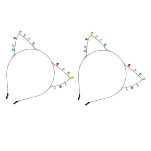 TOYZFRIENDY 2 Stück Katzenohren Stirnband mit Glocken Haaraccessoire für Mädchen Süßes Design für Fasching Weihnachten Partys und Cosplay von TOYZFRIENDY