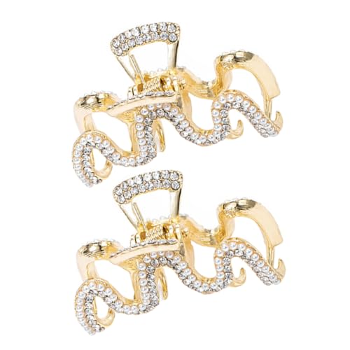 TOYZFRIENDY 2 Stück Kleine Perlen Haarklammern Wellenförmige Haarspangen für Damen Stabile Haargreifer für Verschiedene Frisuren Langlebige Haarclips von TOYZFRIENDY