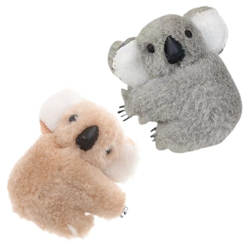 TOYZFRIENDY 2 Stück Koala Haarspangen Plüsch Klaue Clips Kleine Süße Haaraccessoires für Mädchen und Frauen Fester Griff Modisch in Khaki von TOYZFRIENDY