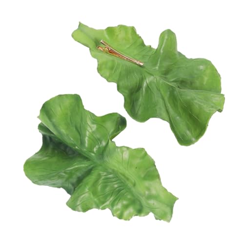 TOYZFRIENDY 2 Stück Lustige Haarklammern Realistischer Salatblatt Haarschmuck Grüne Dekorative Haarspangen für Frauen Vielseitige Haarclips als Haarclip oder Brosche von TOYZFRIENDY