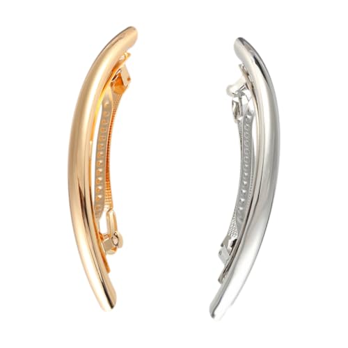TOYZFRIENDY 2 Stück Metallic Haarklammern Französischer Stil Elegante Haarspangen aus Langlebiger Legierung Modischer Haarschmuck für Damen und Mädchen in Gold und Silber von TOYZFRIENDY
