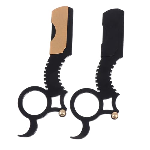 TOYZFRIENDY 2 Stück Multifunktionale Herren Rasiermesser aus Rostfreiem Stahl Langlebig und Hautschonend Vintage Rasiererset für Salon und Reisegebrauch Praktisches Design in Schwarz und Gold TOYZFRIENDY 2 Stück Multifunktionale Herren Rasiermesser aus Rostfreiem Stahl Langlebig und Hautschonend Vintage Rasiererset für Salon und Reisegebrauch Praktisches Design in Schwarz und Gold von TOYZFRIENDY