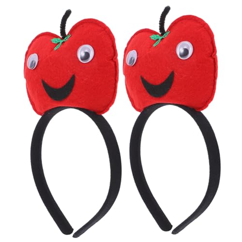 TOYZFRIENDY 2 Stück Niedliche Apfel Haarreifen aus Weichem Polyester Flexible Obst Haarschmuck für Halloween Karneval Party und Fotos Bequeme Detailreiche Kopfbedeckung für Damen und von TOYZFRIENDY