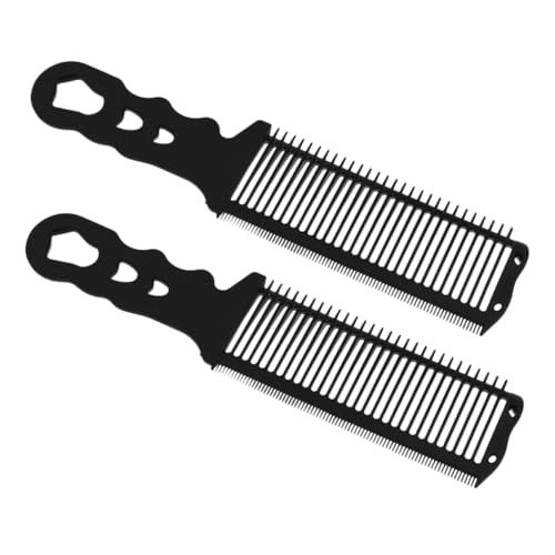 TOYZFRIENDY 2 Stück Professionelle Haarschneidekämme für Herren Präzise Positionierung Langlebig und Nahtloses Kantenschneiden für Friseure und Barber Styling Schwarzes Design von TOYZFRIENDY