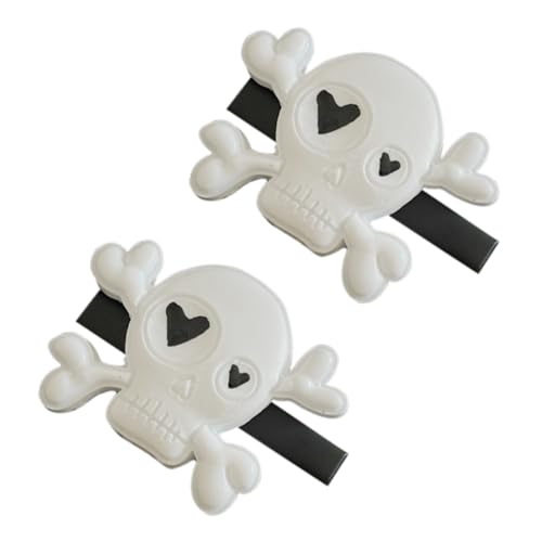 TOYZFRIENDY 2 Stück Punk Schädel Haarklammern Kunststoff Skelett Haarspangen Halloween Haarschmuck für Frauen und Leichter Universeller Sitz Auffälliges Design von TOYZFRIENDY