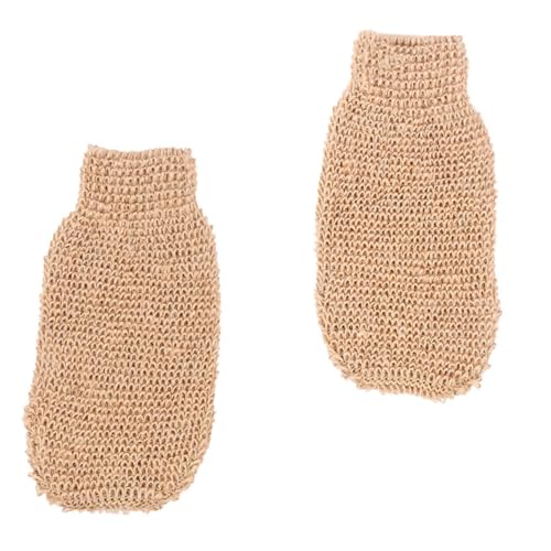 TOYZFRIENDY 2 Stück Spa handschuhe aus Ramie und Jute mit Elastischem Langlebige Waschbare Peeling badewaschhandschuhe für Körperreinigung und Sanftes Hautpeeling Geeignet für Damen und von TOYZFRIENDY