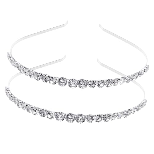 TOYZFRIENDY 2 Stück Strass Haarbänder für Mädchen Funkelnde Haarschmuck Leichtes Haarreif für Party Festliche Kopfbedeckung und Kindergeburtstag Zubehör von TOYZFRIENDY