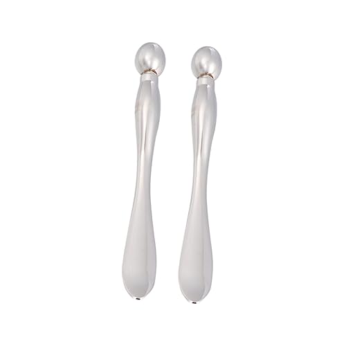 TOYZFRIENDY 2 Stück Teiliges Augenmassage stick Langlebiger Legierung Doppelseitiges Design mit Löffel und Massage ende Fördert Augencremeaufnahme Augenringe Kompakt und Portabel für Frauen von TOYZFRIENDY