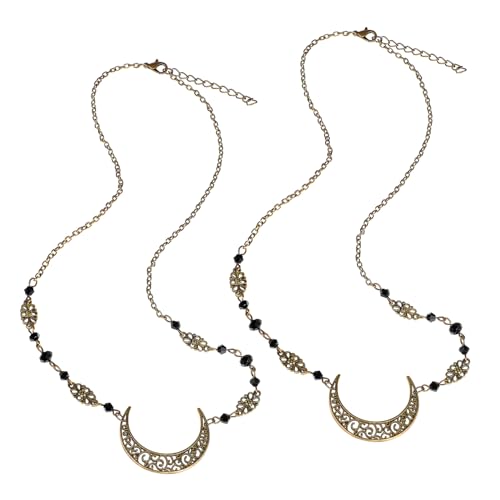 TOYZFRIENDY 2 Stück Teiliges Boho Haarband mit Mondanhänger Verstellbare Stirnkette aus Legiertem Material für Damen und Mädchen Schmuck für Hochzeit Party und Alltag von TOYZFRIENDY
