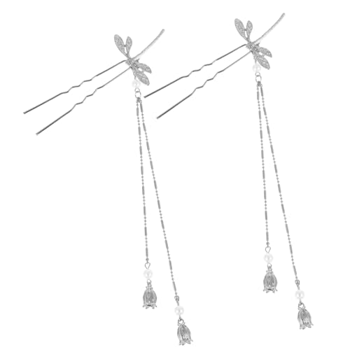 TOYZFRIENDY 2 Stück Teiliges Chinesische Haarnadeln mit Libellen design und Quasten Leichte Haarschmuck stäbchen für Dutt und Hochsteckfrisuren Passend für Frauen Traditioneller Vintage stil von TOYZFRIENDY