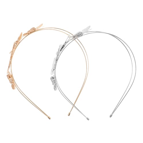 TOYZFRIENDY 2 Stück Teiliges Filigrane Schmetterling Haarreif aus Hocherhöhter Hohler Draht Haarreif im Französischen Boho Stil Diadem für Braut Party und Festliche Anlässe von TOYZFRIENDY