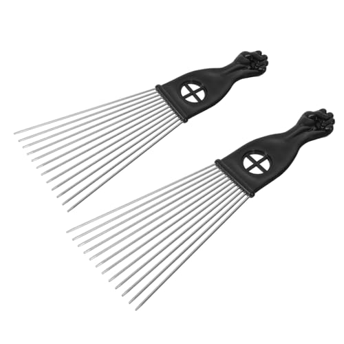 TOYZFRIENDY 2 Stück Teiliges Haarkamm set mit Stahl nadeln Breitzahniger Fächerförmiger Kamm mit Kunststoffgriff Entwirrt und Stylt Haare Sanft Geeignet für Männer Jungen Salon und von TOYZFRIENDY