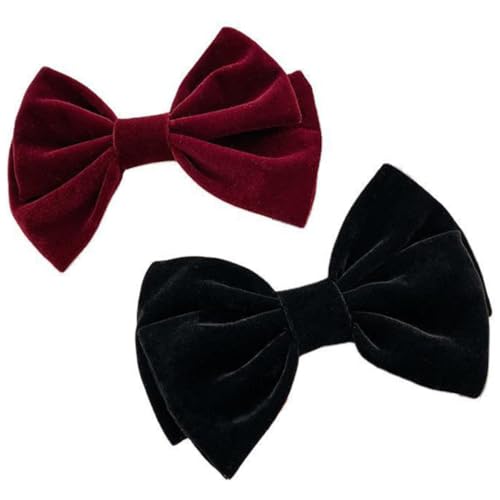 TOYZFRIENDY 2 Stück Teiliges Haarklammern Damen Samt Haarspangen mit Großer Schleife Federleichte Rutschfeste Frühlingsclips für Langes Dickes Haar Haarschmuck Accessoires für Alltag und von TOYZFRIENDY