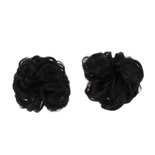 TOYZFRIENDY 2 Stück Teiliges Haarknoten Synthetischem Haar Voluminöser Dutt haarring für Frauen und Mädchen Natürliche Schwarze Haarschmuck accessoires für Stilvolle Hochsteckfrisuren von TOYZFRIENDY