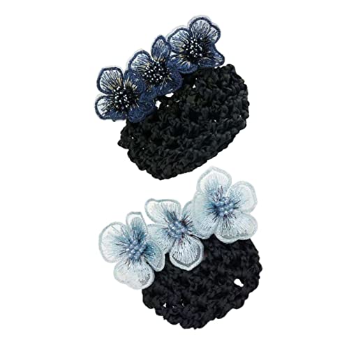 TOYZFRIENDY 2 Stück Teiliges Haarnetz Damen Elastische Ballet Haarnetz snoods mit Blumen design Atmungsaktives Netz für Tanzhaarknoten Vielseitiges Haarschmuckzubehör für Eleganten Look bei von TOYZFRIENDY