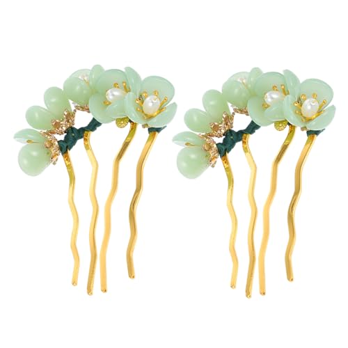 TOYZFRIENDY 2 Stück Teiliges Klassische Haarnadeln Jade haarstab Haarschmuck Vintage Stil Langlebig und Bruchsicher für Damen und Mädchen Geeignet für Partys und Alltag von TOYZFRIENDY