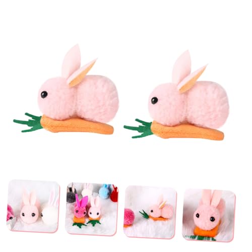 TOYZFRIENDY 2 Stück Teiliges Plüsch Kaninchen Haarklammern mit Karottenmotiv Niedliche Snap Hair Clips für Mädchen Handgefertigtes Haarschmuck accessoire für Festtage und Alltag Geschenkidee von TOYZFRIENDY