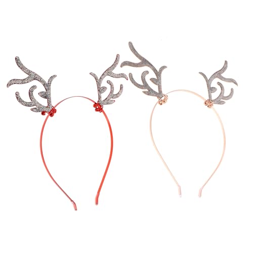 TOYZFRIENDY 2 Stück Teiliges Rentier Geweih Haarreif Festival Stirnbänder mit Strasssteinen Robuste Bequeme Haarreifen für Weihnachts und Karnevalspartys Unisex Kopfschmuck für Festliche von TOYZFRIENDY