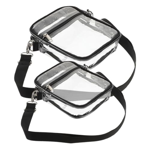 TOYZFRIENDY 2 Stück Teiliges Transparentes Crossbody Bag mit Reißverschluss Verstellbarem Schultergurt Stadionzugelassene Umhängetasche für Konzerte und Sportveranstaltungen Klare von TOYZFRIENDY