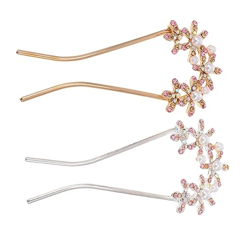 TOYZFRIENDY 2 Stück Teiliges U förmiges Haarschmuck Perlen und Strass Handgefertigte Leichte Haarnadeln für Damen Eleganter Kopfschmuck für Hochzeit und Party Langlebiger Legierungsstil von TOYZFRIENDY