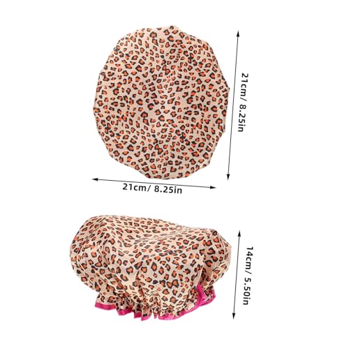TOYZFRIENDY 2 Stück Teiliges Wasserdichtes Damen Doppellagig Satinmaterial Elastische Mütze Atmungsaktiv Reise badekappe Schützend und Elegant von TOYZFRIENDY