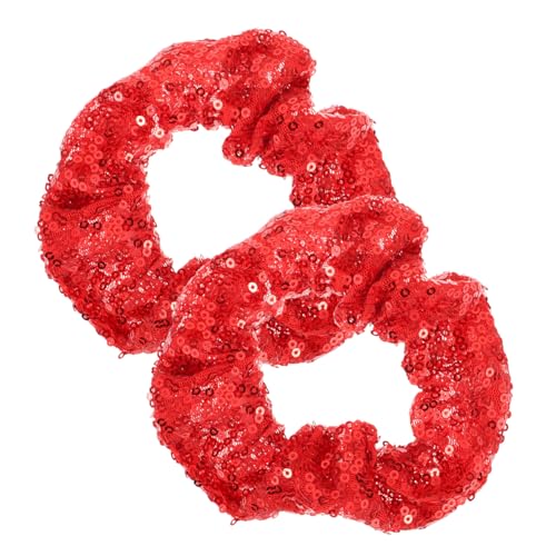 TOYZFRIENDY 2 Stück Teiliges Weihnachts Haargummi mit Bunten Pailletten Elastischer Weicher Haarring aus Hochwertigem Strapazierfähig und Farbenfroh Geeignet für Mädchen und Damen zur von TOYZFRIENDY